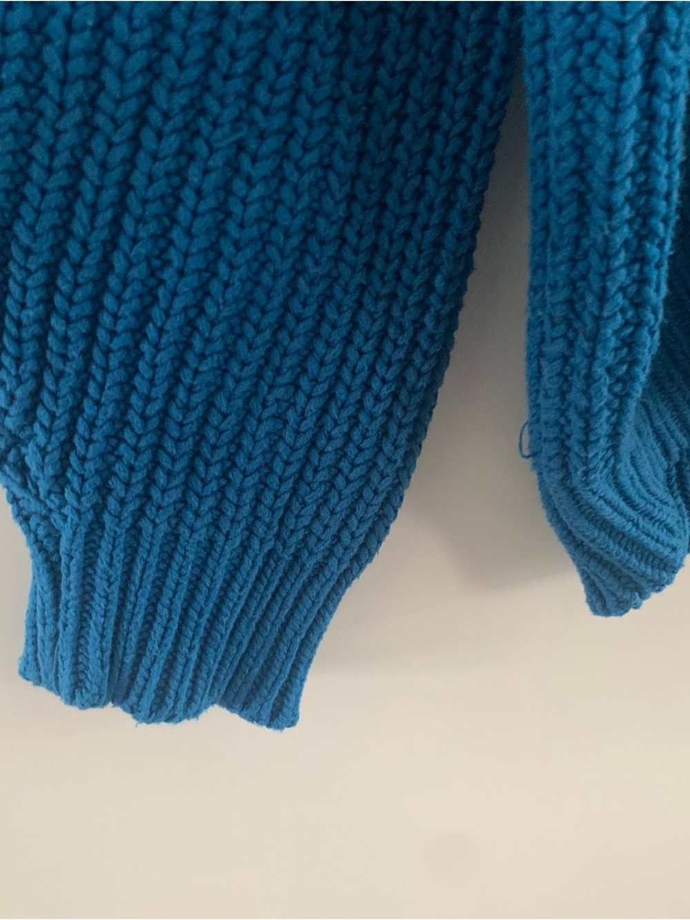 Free People Blue Ribbed Funnel Neck Sweater - Picture 2 of 7